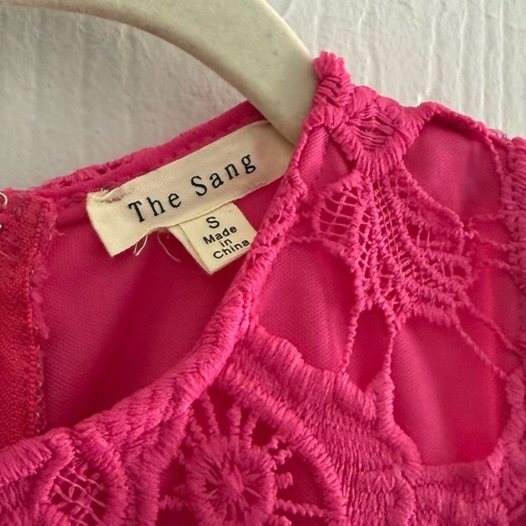 The Sang Barbie Hot Pink Lace Cocktail Party Dress SZ S - Picture 4 of 5